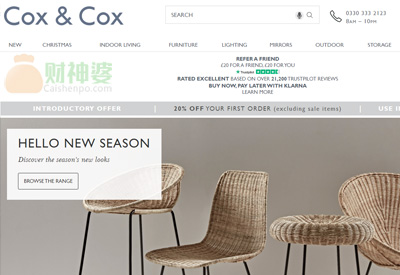 Cox&Cox英国家居装饰用品购物网站