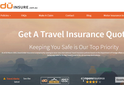 Downunder Insurance 全球旅游保险购买网站