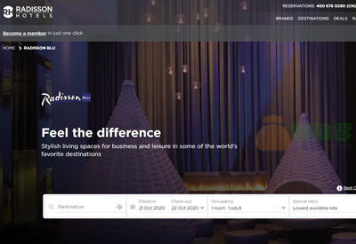 RadissonBlu丽笙酒店预订网站